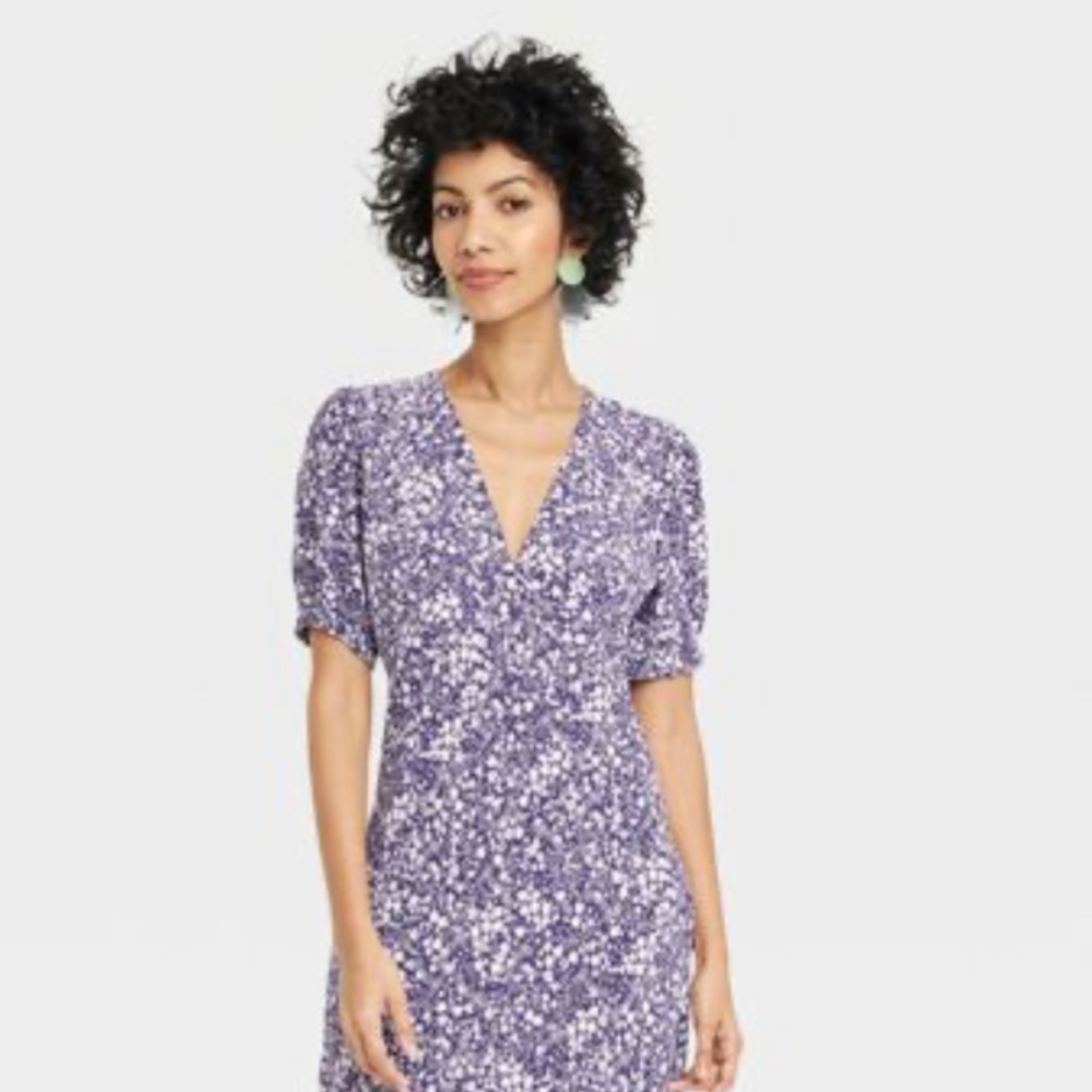 Blue and white Target midi dress